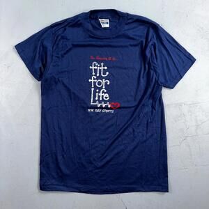 Hanes 80s Fit For Life VTG T Shirt Gym Fitness Large Single Stitch Graphic Cool
